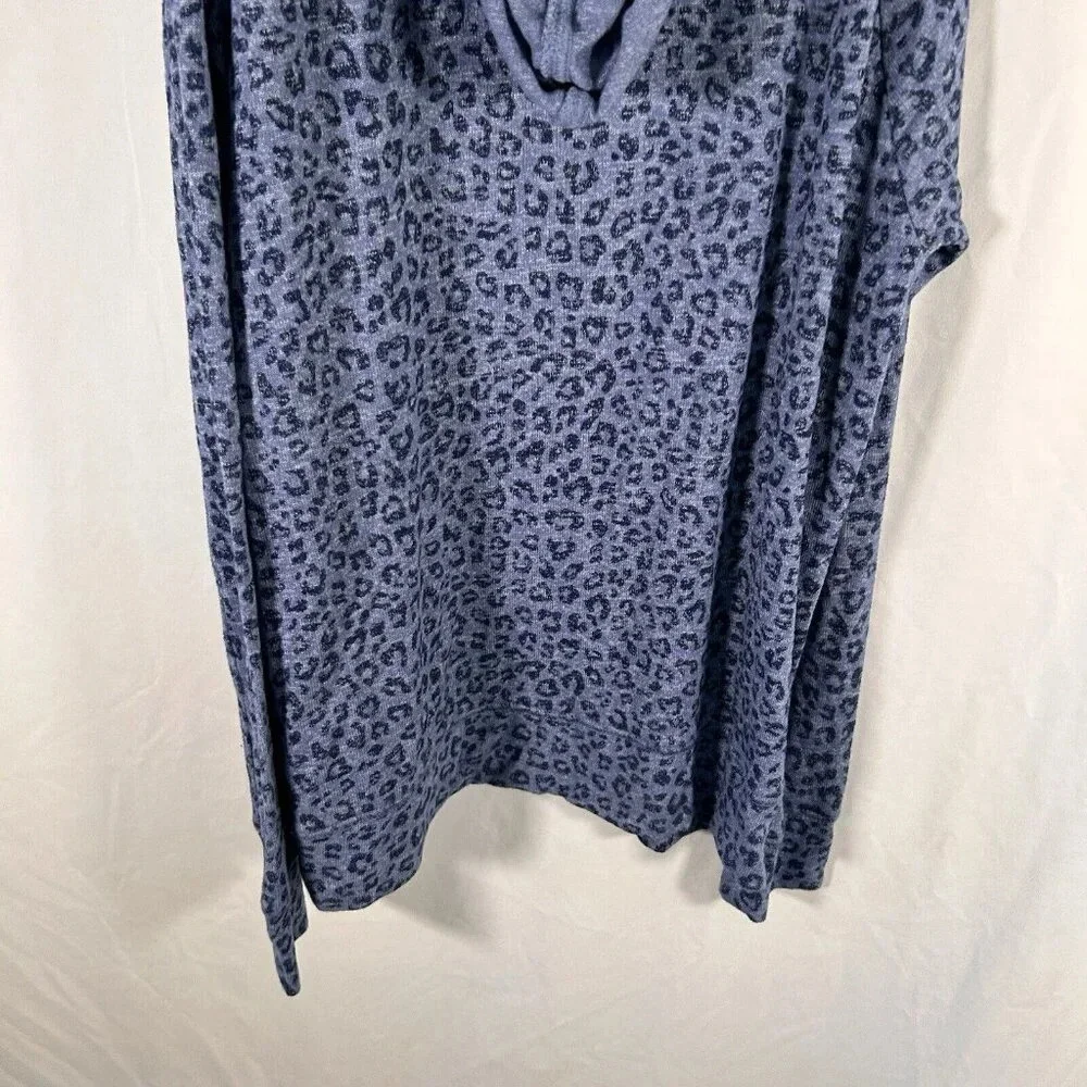 Gap Kids Hoodie Girls XXL Blue Cheetah Print Long Sleeve Lightweight Pullover